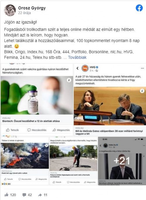 A stand upos széttrollkodta a hazai hírportálokat | OroszGyuri.hu